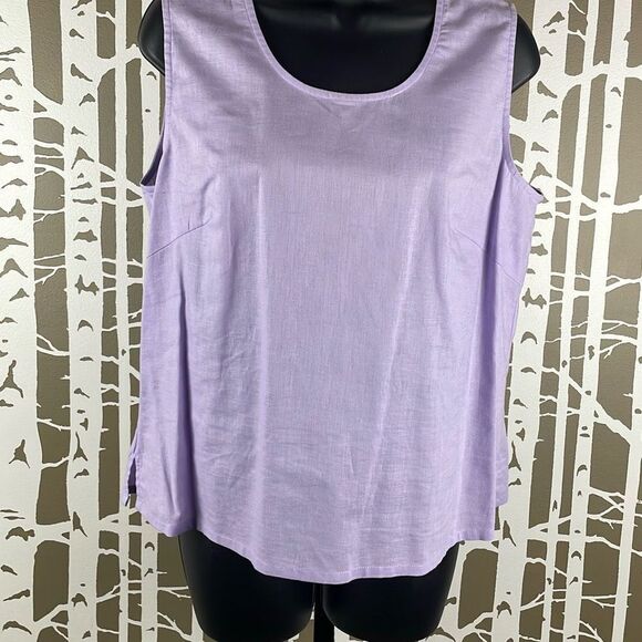Pastel Purple Linen Blend 2 Piece Tank and Tunic Set M - Picture 6 of 11